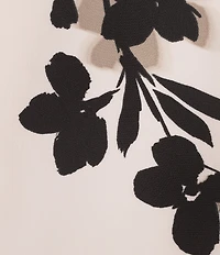 Anne Klein Floral Print Twill Scoop Neck Jacket