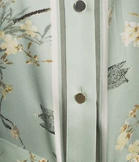 Anne Klein Floral Printed Long Sleeve Belted Shirt Dress