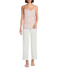 Anne Klein Floral Textured V-Neck Sleeveless Cami Top