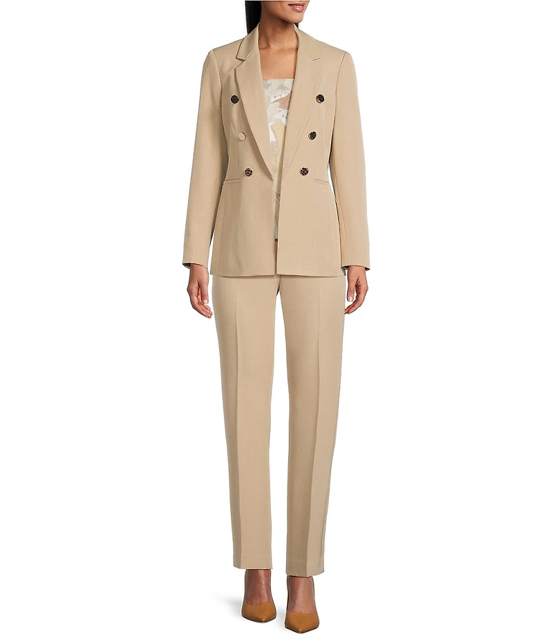 Anne Klein Fly Front Diagonal Pocket Boot Cut Twill Pants