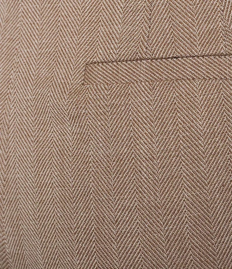 Anne Klein Fly Front Slash Pocket Cuff Ankle Herringbone Pants