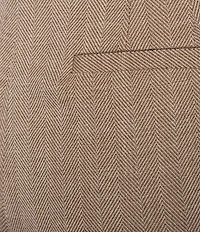 Anne Klein Fly Front Slash Pocket Cuff Ankle Herringbone Pants