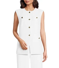 Anne Klein Four Button Vest Urban Stretch Vest