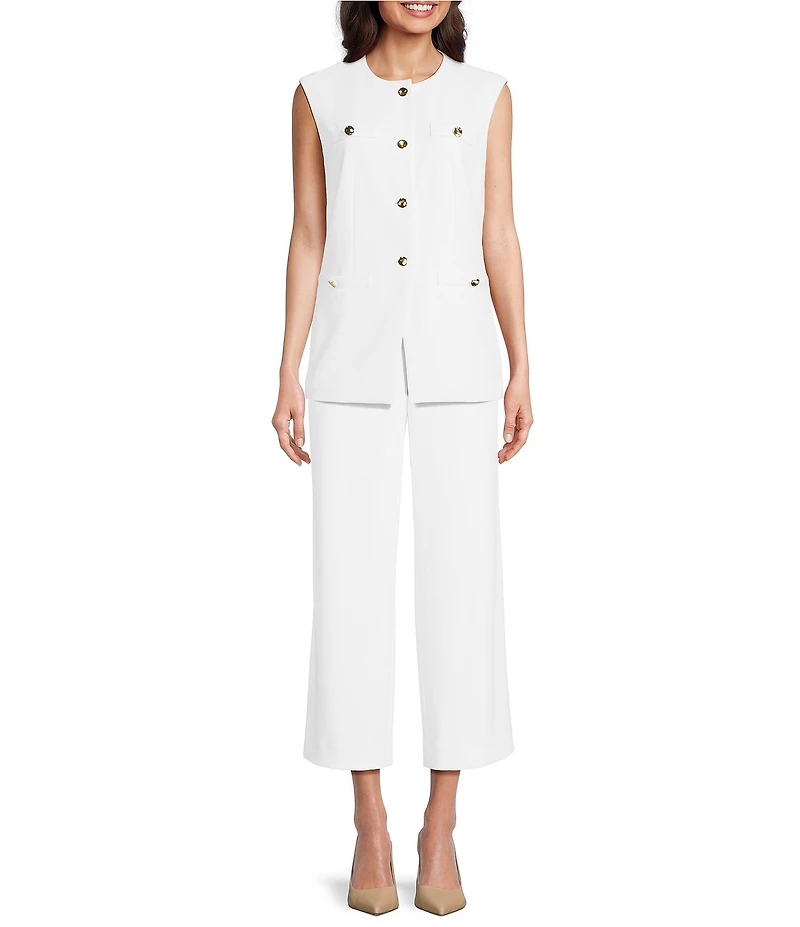Anne Klein Four Button Vest Urban Stretch Vest