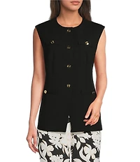 Anne Klein Four Button Vest Urban Stretch Vest