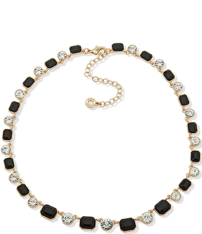 Anne Klein Gold Tone Crystal Collar Necklace