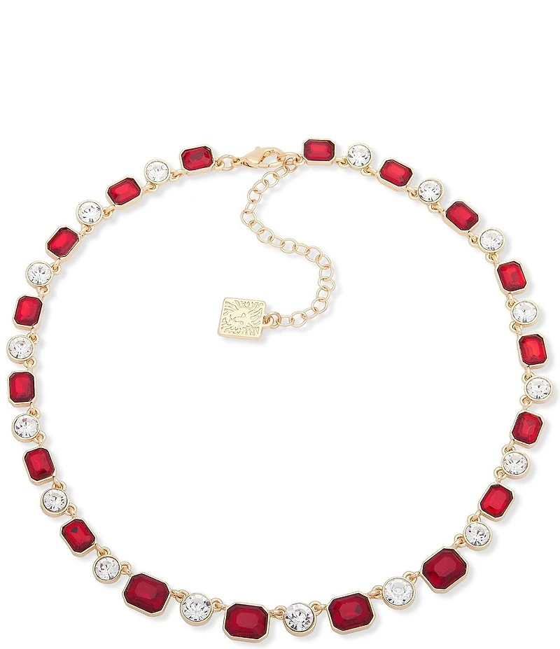Anne Klein Gold Tone Crystal Collar Necklace