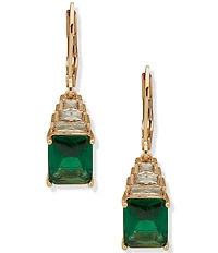 Anne Klein Gold Tone CZ Drop Earrings