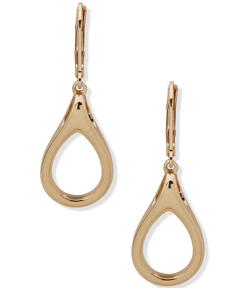 Anne Klein Gold Tone Open Teardrop Drop Earrings
