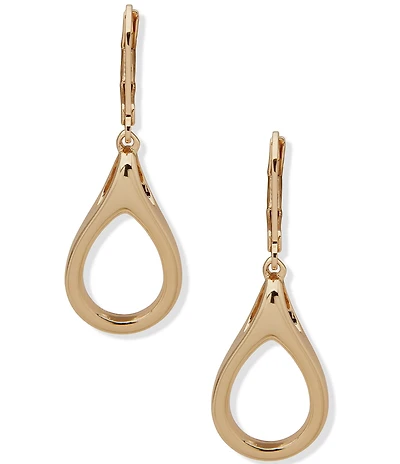 Anne Klein Gold Tone Open Teardrop Drop Earrings