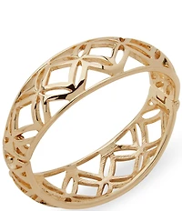 Anne Klein Gold Tone Rounded Cutout Open Hinge Bracelet