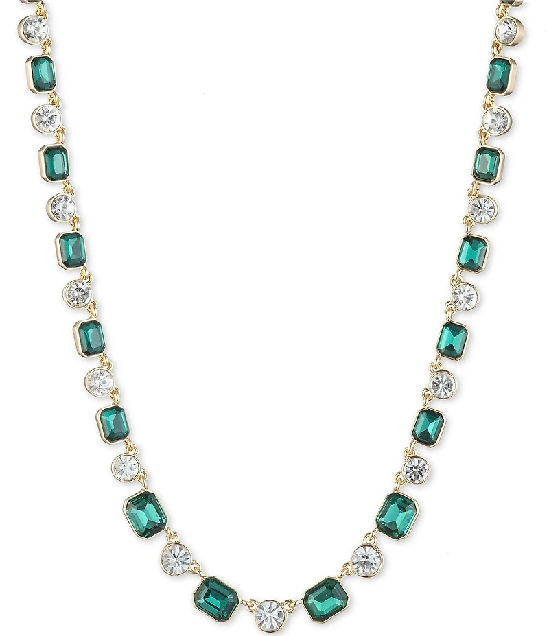 Anne Klein Gold Tone Stone Crystal Collar Necklace