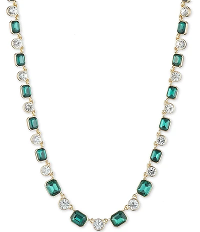 Anne Klein Gold Tone Stone Crystal Collar Necklace