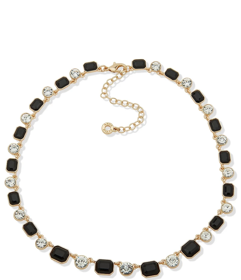 Anne Klein Gold Tone Stone Crystal Collar Necklace