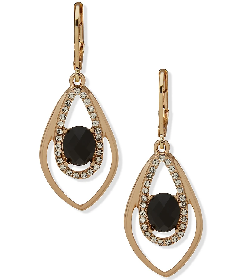 Anne Klein Gold Tone Stone Orbital Earrings