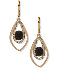 Anne Klein Gold Tone Stone Orbital Earrings