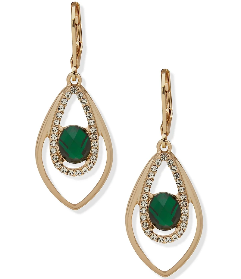 Anne Klein Gold Tone Stone Orbital Earrings