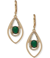 Anne Klein Gold Tone Stone Orbital Earrings