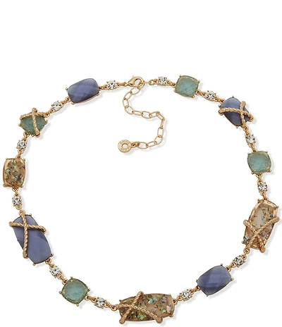 Anne Klein Gold Tone Textured Rope Collar Necklace