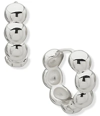 Anne Klein Half Dome Metal Huggie Hoop Earrings