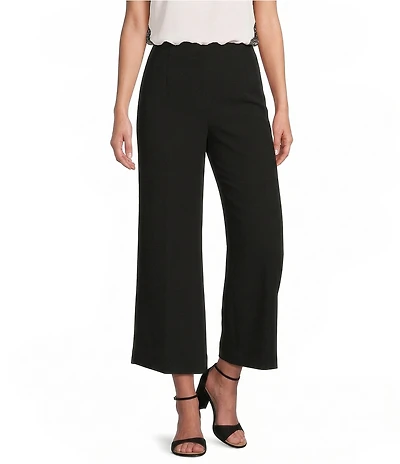 Anne Klein High Rise Pull On Crop Wide Leg Pants
