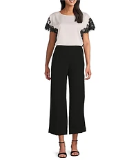 Anne Klein High Rise Pull On Crop Wide Leg Pants