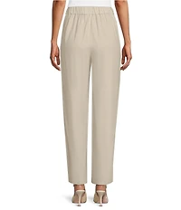 Anne Klein High Rise Wide Leg Pull On Linen Blend Pants