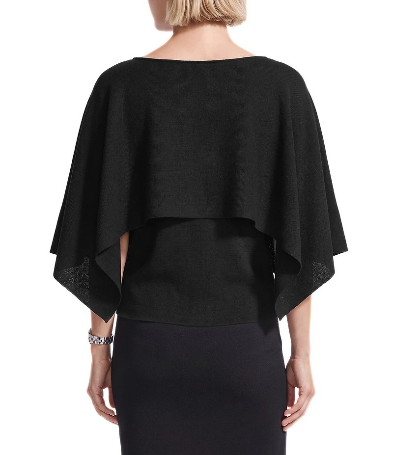 Anne Klein Knit Cape Top