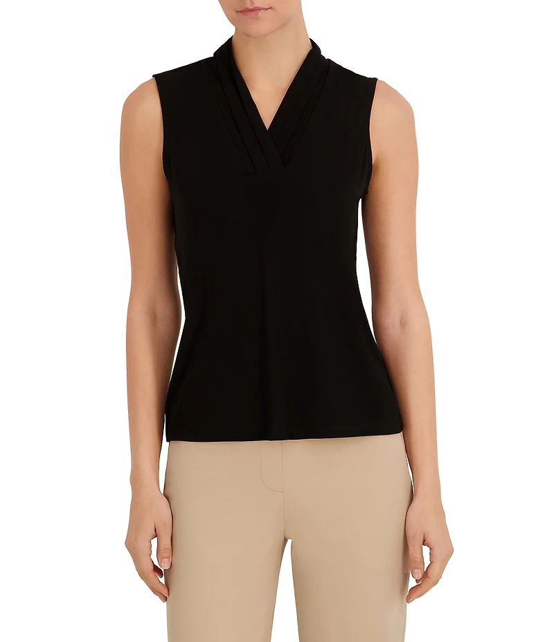 Anne Klein Knit Triple Pleat Tank Top
