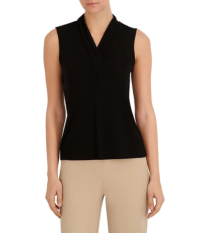 Anne Klein Knit Triple Pleat Tank Top