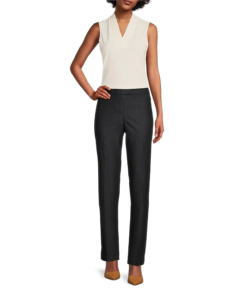 Anne Klein Knit Triple Pleat Tank Top