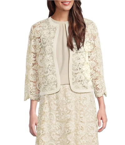 Anne Klein Lace Framed Cardigan Jacket