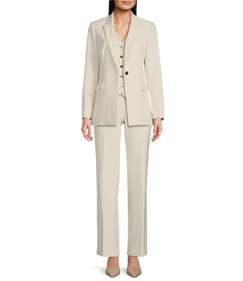 Anne Klein Liberty Stretch Notch Collar One Button Blazer