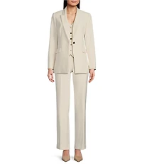 Anne Klein Liberty Stretch Notch Collar One Button Blazer