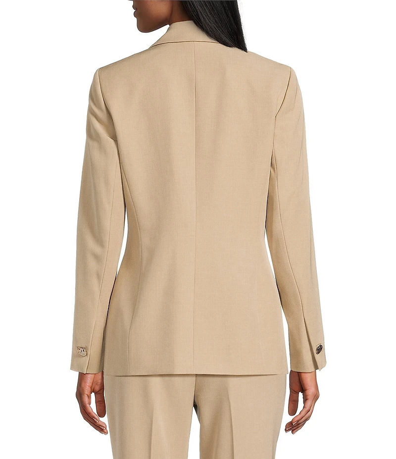 Anne Klein Long Sleeve Welt Pockets Faux Double Breasted Jacket