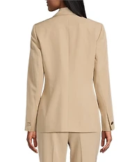 Anne Klein Long Sleeve Welt Pockets Faux Double Breasted Jacket