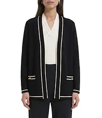 Anne Klein Malibu Contrast Piping Cardigan
