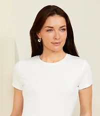 Anne Klein Medium Gold Puffy Hoop Earrings