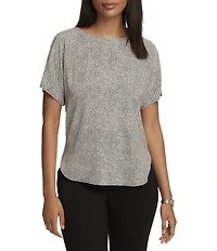 Anne Klein Mini Dot Short Sleeve Blouse