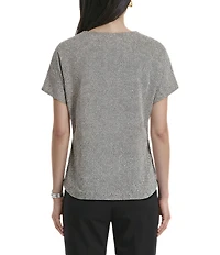 Anne Klein Mini Dot Short Sleeve Blouse