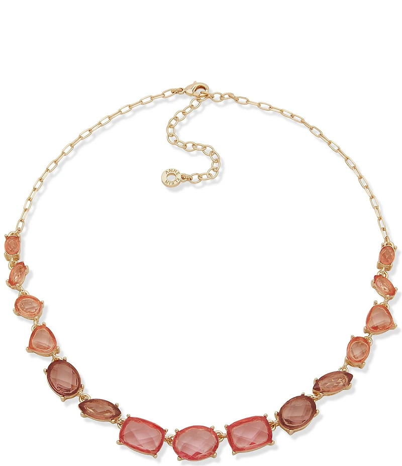 Anne Klein Ombre Stationed Stone Collar Necklace