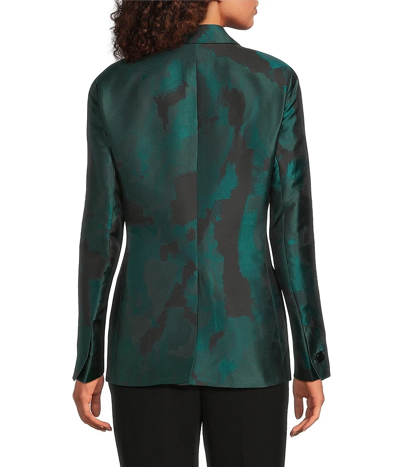 Anne Klein One Button Notch Collar Printed Jacket