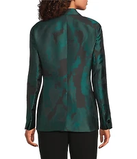 Anne Klein One Button Notch Collar Printed Jacket