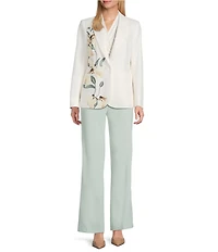 Anne Klein One Button Notch Collar Printed Jacket