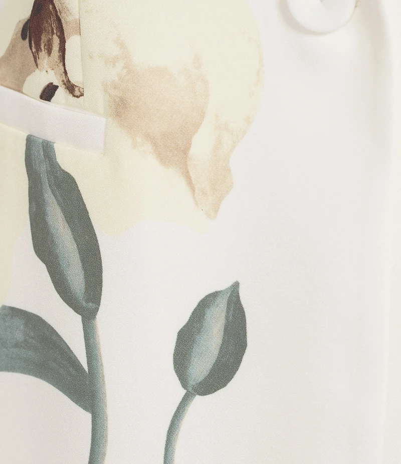 Anne Klein One Button Notch Collar Printed Jacket