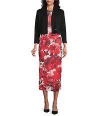 Anne Klein Open Front Cropped Long Sleeve Shrug