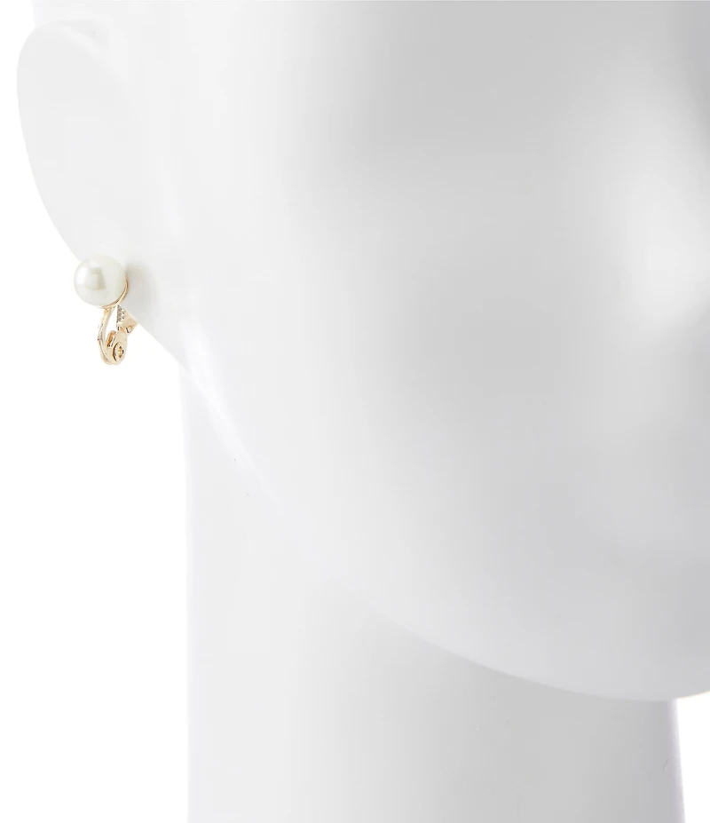 Anne Klein Pearl Clip-On Stud Earrings