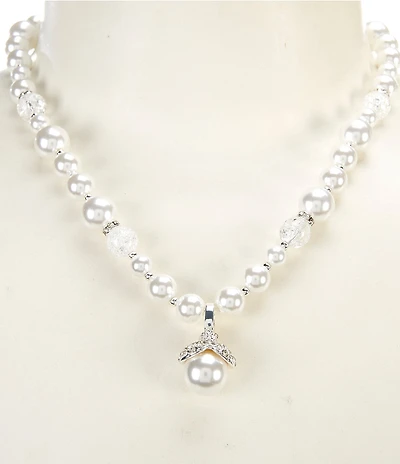 Anne Klein Pearl Short Pendant Necklace
