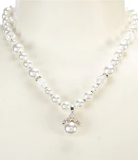Anne Klein Pearl Short Pendant Necklace