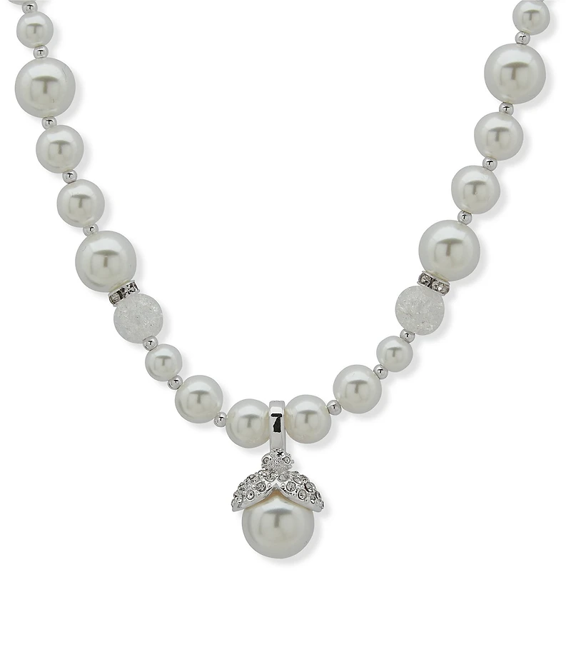 Anne Klein Pearl Short Pendant Necklace